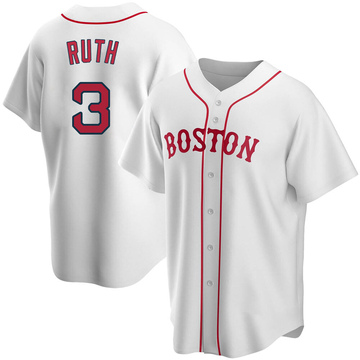 Men's Mitchell and Ness 1914 Boston Red Sox #3 Babe Ruth Authentic Grey  Throwback MLB Jersey