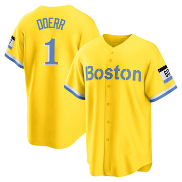 Men's Majestic Boston Red Sox #1 Bobby Doerr Grey Road Flex Base Authentic  Collection MLB Jersey