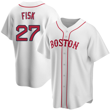 Boston Red Sox Jersey 27# Carlton Fisk Jersey Embroidery Authentic