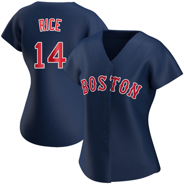 Men's Majestic Boston Red Sox #14 Jim Rice Authentic Navy Blue Team Logo  Fashion Cool Base MLB Jersey