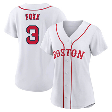 Women's Majestic Boston Red Sox #3 Jimmie Foxx Replica Navy Blue Alternate  Road MLB Jersey