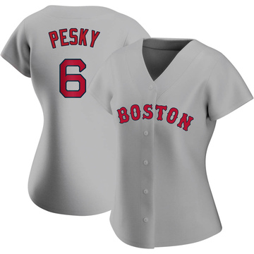 Youth Majestic Boston Red Sox #6 Johnny Pesky Authentic Grey Road Cool Base  MLB Jersey