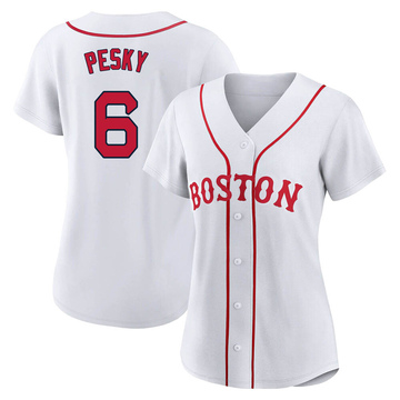 Women's Majestic Boston Red Sox #6 Johnny Pesky Replica White Home