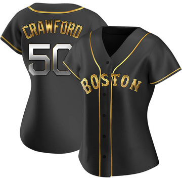 Replica Kutter Crawford Women's Boston Red Sox Black Golden Alternate Jersey