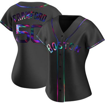 Replica Kutter Crawford Women's Boston Red Sox Black Holographic Alternate Jersey