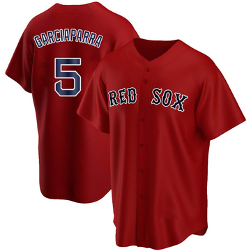 Youth Majestic Boston Red Sox #5 Nomar Garciaparra Authentic Red Alternate  Home Cool Base MLB Jersey