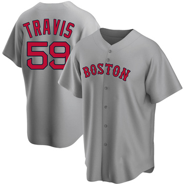 Men's Boston Red Sox Sam Travis Majestic Home White Cool Base Replica  Player Jersey