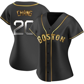 Replica Yu Chang Women's Boston Red Sox Black Golden Alternate Jersey