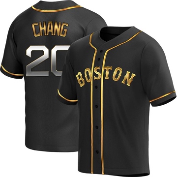 Replica Yu Chang Youth Boston Red Sox Black Golden Alternate Jersey