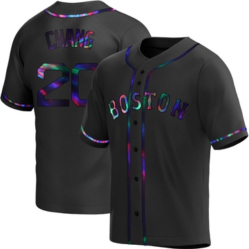 Replica Yu Chang Youth Boston Red Sox Black Holographic Alternate Jersey