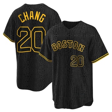 Replica Yu Chang Youth Boston Red Sox Black Snake Skin City Jersey