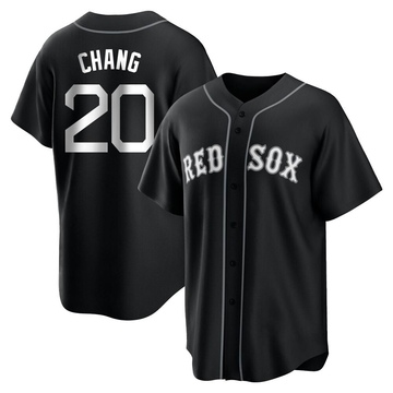 Replica Yu Chang Youth Boston Red Sox White Black/ Jersey